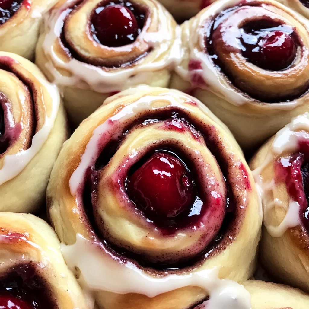 Cherry Cinnamon Rolls with Homemade Filling