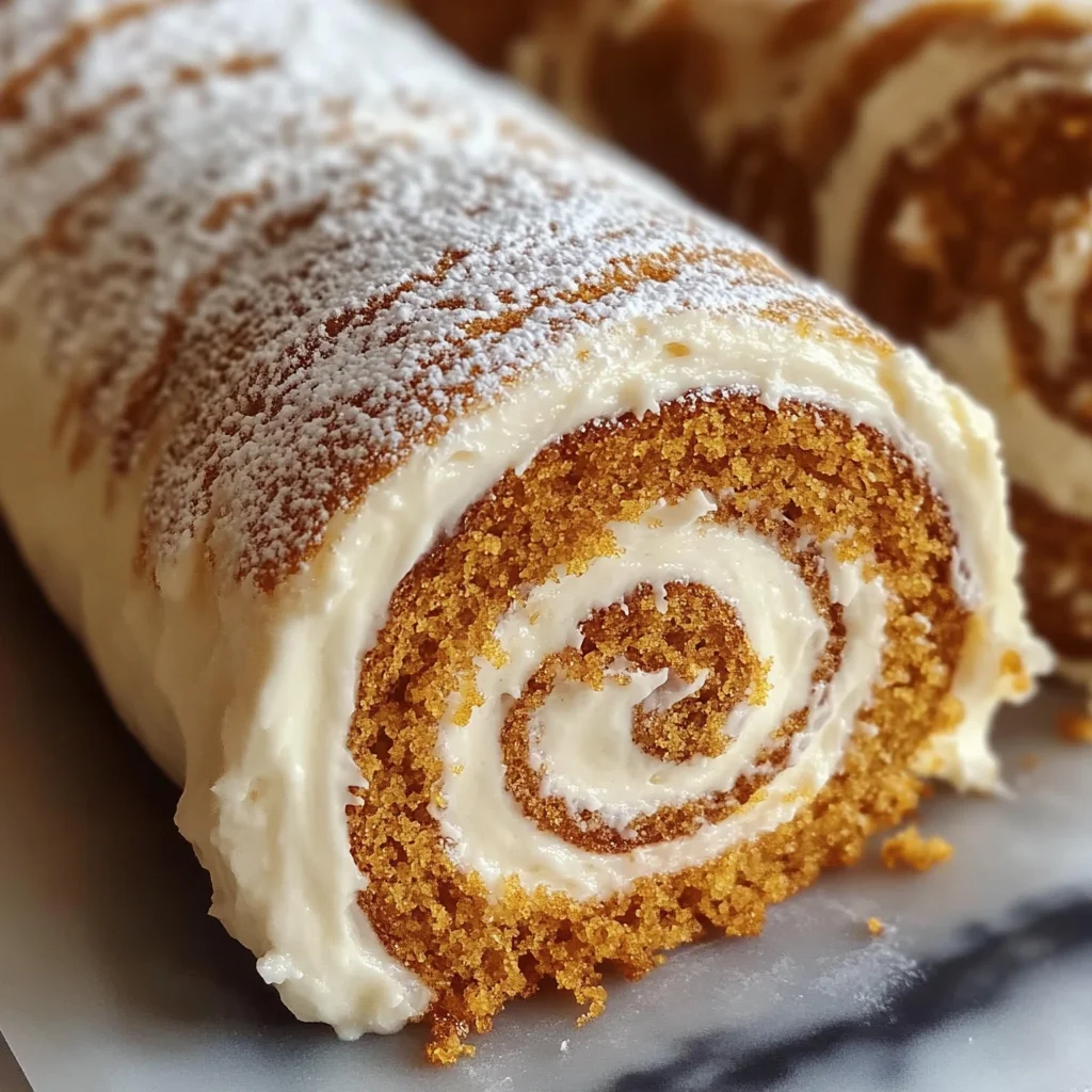 Fall Pumpkin Spice Roll Cake