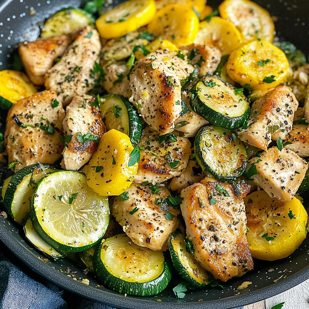 Healthy Chicken Breast with Zucchini and Squash