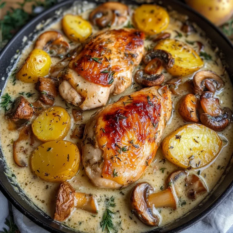 Herb Roasted Chicken in Creamy White Wine Sauce